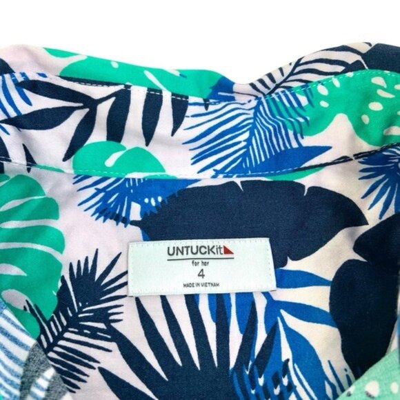 Untuckit Floral Palm Print Button Front Wrap Kenzie Dress - Picture 4 of 7